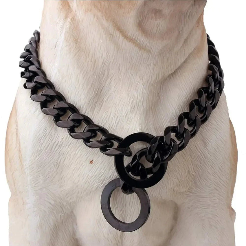 dog chain collar - Durable Walking Dog Training Collar Strong Stainless Steel Chain for Pitbull German Shepherd and Large Dogs. - Petcharged