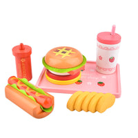 Wooden Burger Toy Strawberry Simulation Burger Hot Dog Group - My Store #