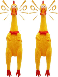 chicken dog toy - HEALTH & OUTDOORS Rubber Chicken Squeeze Squawking Chicken (2 Pack) 12 - Inch 1
