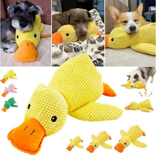 Yellow Duck Dog Toy - Squeaky Plush for Play - Petcharged
