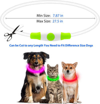 LED Dog Collar USB Rechargeable Glowing Pet Collars Lighted Up Safety Necklace Glow In The Dark For You Your Dogs