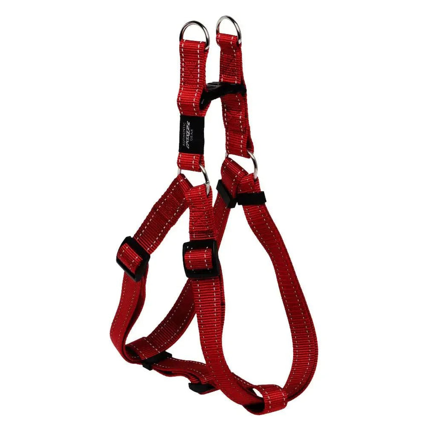 big harness for dog - Reflective Adjustable Dog Step in Harness for Extra Large Dogs; matching collar and leash available Red - Petcharged