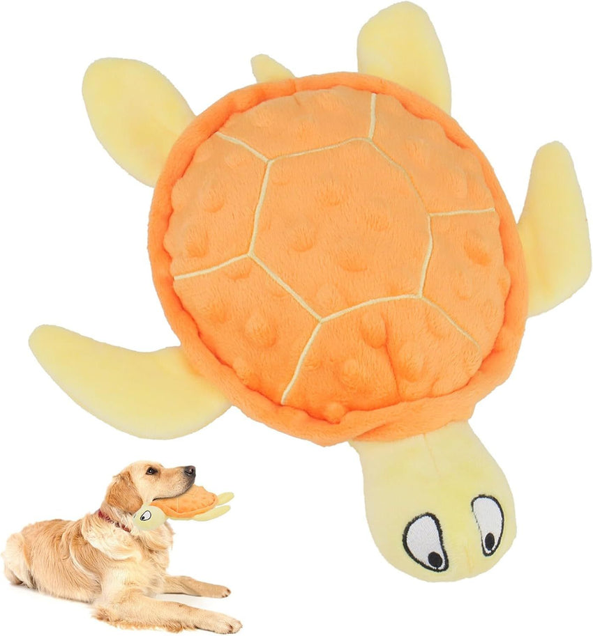 Squeaky Sea Turtle Plush Dog Toy - Durable, No Stuffing, Interactive Chew Toy For Small Dogs - Relieve Anxiety, Teething, And Keep Them Busy For Puppy - My Store #