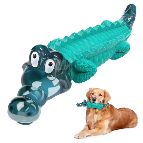 Alligator Dog Toy Tough Chew Toys for Aggressive Chewers Large Breed Milk Flavored Teeth Cleaning Toy