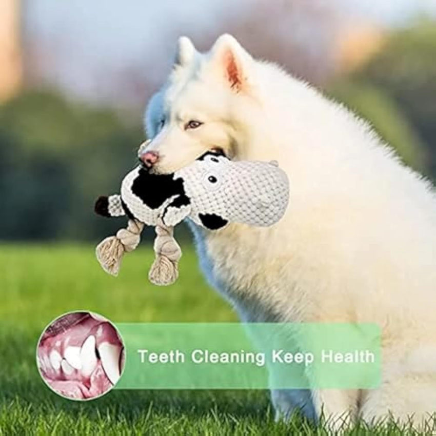 Squeaky Dog Toys Dog Plush Toy Dog Stuffed Animals Chew Toy Cute Dog Toys Stuffed Animals Toys For Dogs Durable Cow Dog Toy Best Toy For For Puppy Small Medium And Large Dogs - My Store #