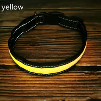 LED Luminous Dog Collar Highlight Reflective Leather Reflective Stripe Ribbon