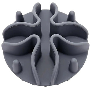 Ceramic Dog Bowl – Silicone Slow Feeder Insert with Strong Suction | Small Purple - Petcharged