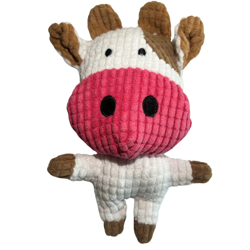 cow dog toy - Dog Toy for Aggressive Chewers Soft Squeaky Plush Chew Toys for Large Medium and Small Breed Dogs Puppy Interactive Stimulation Teething Indoor and Outdoor Pet Play Toy - Cow - Petcharged
