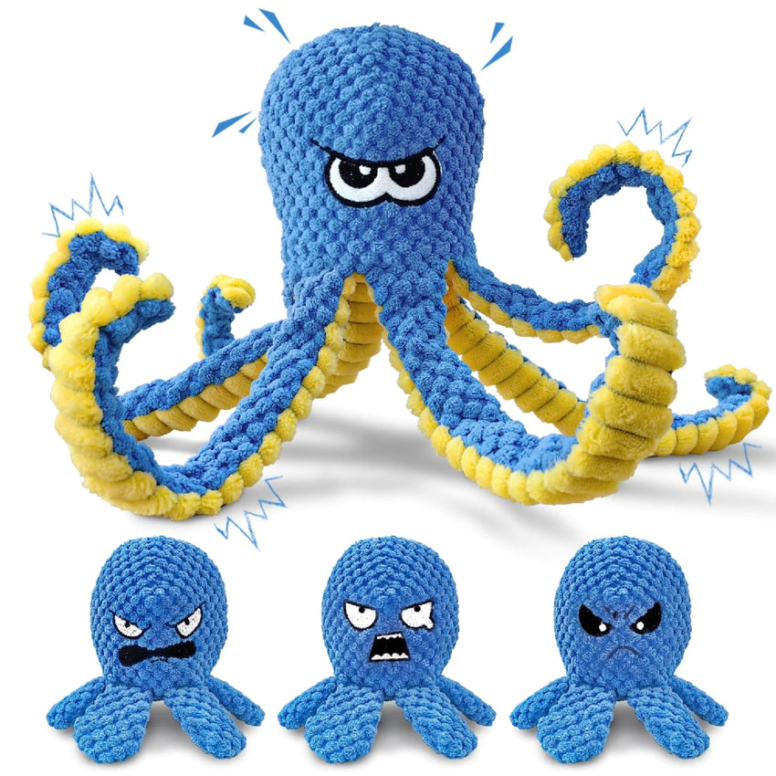 Crinkle Dog Toys - Interactive Dog Toys 4 Pcs Hide and Seek Squeaky Dog toys To Keep Them Busy Crinkle Plush Dog Puzzle Toys Durable Stuffed Octopus Puppy Toys Funny Dog Toys for Small Meidum Large Dogs - Petcharged