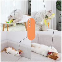 Cat Toy Funny Cat Stick Long Rod Feather Suit