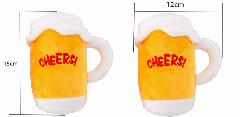 New Pet Supplies Sounding Plush Toy Creative Cartoon Simulation Beer Bottle Beer Mug Toy Dog Toy - My Store #