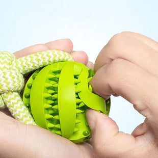 Dog Toys Treat Balls Interactive Hemp Rope Rubber Leaking Balls For Small Dogs Chewing Bite Resistant Toys Pet Tooth Cleaning Bite Resistant Toy Ball For Pet Dogs Puppy - My Store #