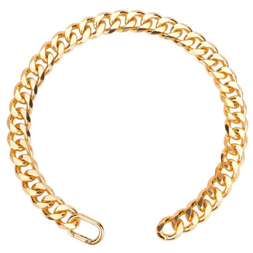 Dog Chain Collar Gold Cuban Link 19mm Durable Fashion Jewelry for Dogs Size 12
