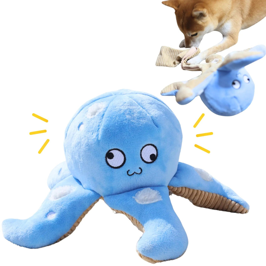 Dog Cute Toys - Octopus Dog Toy Stuffed Squeaky Dog Chew Toys Hide and Seek Dog Toys for Large Medium Small Puppy Dogs Dog Puzzle Toy Enrichment Puppy Chew Toys Interactive Dog Plush Toys to Keep Them Busy - Petcharged