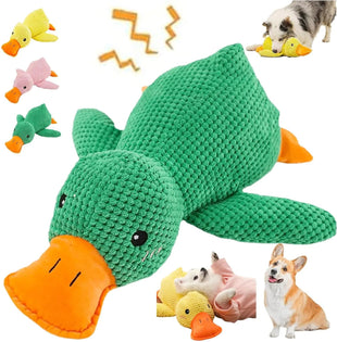 dog duck toy - Calming Duck 2024 Dog Toy The Squeaky Dog Friends Calming Duck Toy Dogs Emotional Support Duck Yellow Duck Toy for Dogs Stuffed Duck Dog Toy Chew Proof Plush Dog Toy Calming Duck (Green M)