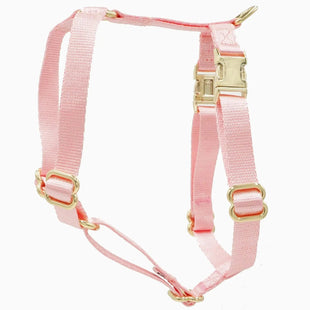 Dog Harness Medium - Nylon No Pull Dog Harness with Gold Metal Buckles Easy Walking and Training Dog Harness (Pink M)