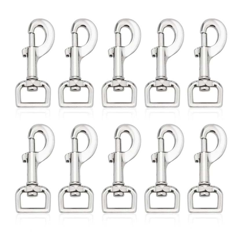 Dog Leash Clip - Swivel Snap Hooks Heavy Duty Dog Leash Hook Trigger Clip Clasp for Linking Pet Leash Collar Key Chain Dog Playpen (3 - 1/2" (8cm) 0.79" 10 Pack) - Petcharged