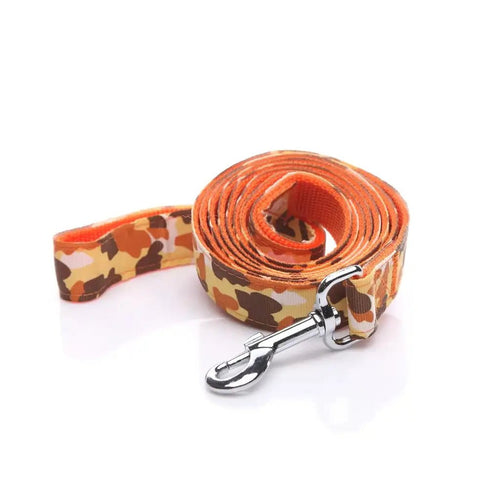 Dog Leash For Small Dogs 6ft Orange Camouflage Heavy Duty Nylon Lead for Walking and Training