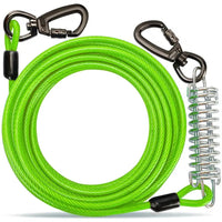 Dog Tie Out – Tie Cable Chew Proof Heavy Duty with Shock Spring & Swivel Buckles - Petcharged