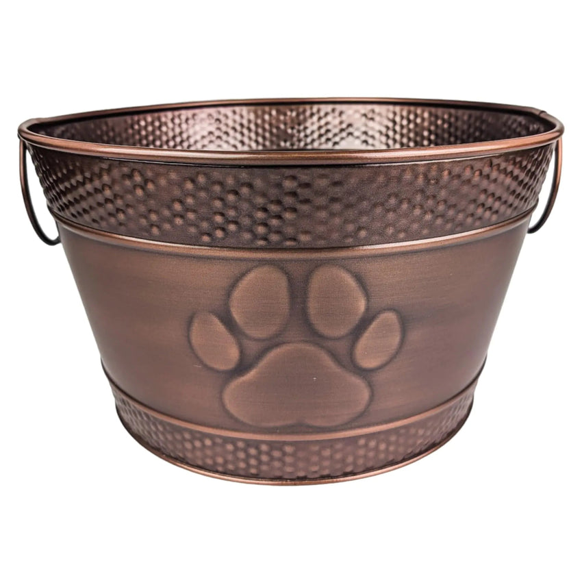 Dog Toy Bin - Metal Indestructible Storage Bin with Handles Farmhouse Organizer Storage Basket - Petcharged