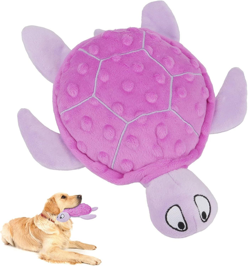 Squeaky Sea Turtle Plush Dog Toy - Durable, No Stuffing, Interactive Chew Toy For Small Dogs - Relieve Anxiety, Teething, And Keep Them Busy For Puppy - My Store #