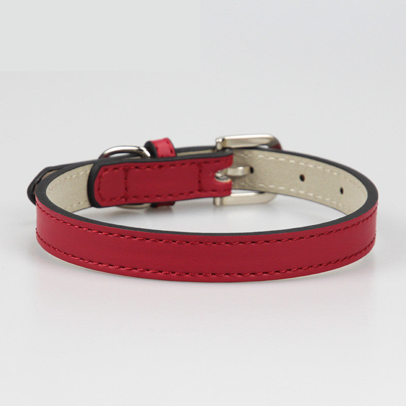 Leather Small Dog Medium Teddy Pet Dog Collar