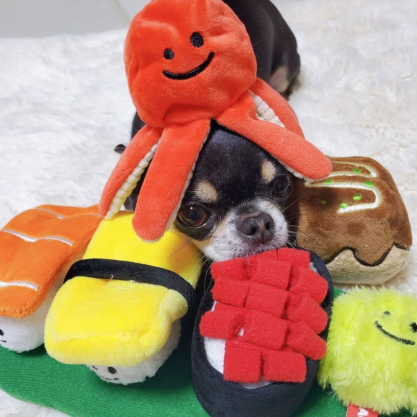 Dog Toy Hide Food Audible Sushi Octopus - My Store #