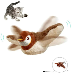 flappy bird cat toy - Porston Bird Chase Cat ToyInteractive Chirping Bird Cat Toy Flapping WingsFlappy Cat Bird Chase Toy Flying Interactive Simulation Rechargeable Touch Activated Sparrow Shaking Bird(A) - Petcharged