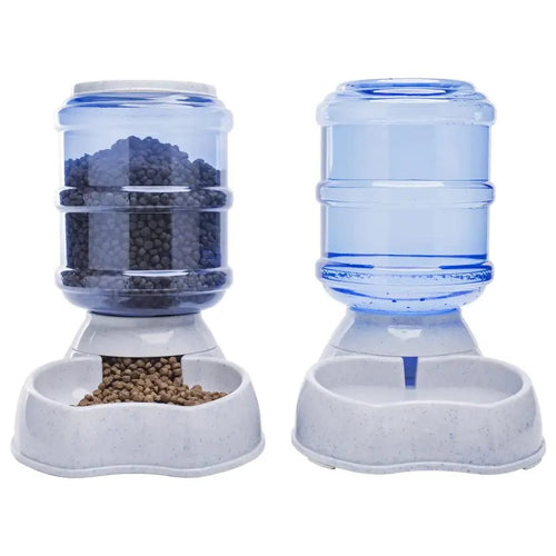 Gravity Cat Feeder Automatic Water Bowl Food Dispenser Set 1 Gallon BPA-Protected Small Medium Pets