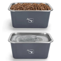 Large Dog Bowls – 2.65 Gallon Stainless Steel Food & Water Bowls Heavy - Duty Metal Bowls - Petcharged