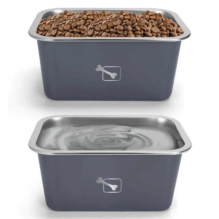 Large Dog Bowls – 2.65 Gallon Stainless Steel Food & Water Bowls Heavy - Duty Metal Bowls - Petcharged
