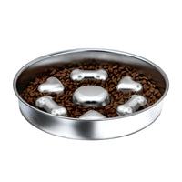 Large Dog Feeder - Slow Feeder Dog Bowls Non - Slip Metal Dog Food Bowls 304 Stainless Steel Dog Water Bowl Double - Sided Heart and Bones Design Dog Slow Feeder Bowl for Small Medium Large Dogs - Petcharged