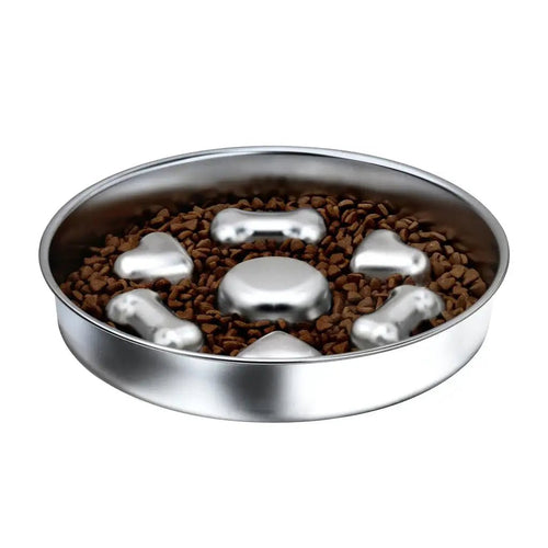 Large Dog Feeder - Slow Feeder Non-Slip Metal Food Bowls 304 Stainless Steel for Large Dogs