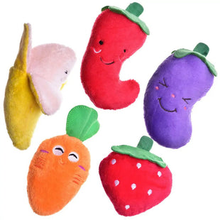 Little dog toys - Squeaky Chew Plush Cute Vegetable Fruit Toys - Petcharged