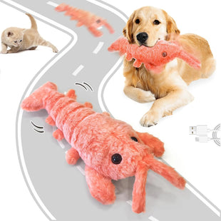 Lobster Dog Toy - Floppy Lobster Interactive Dog Toy Wiggly Lobster Dog Toy for Boredom Motion Activated Self Moving Dog Toys to Keep Them Busy Washable Dog Stuffed Animals Chew Toy for Cats & Dogs (Orange) - Petcharged