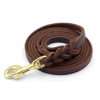 Long Dog Leashes - 6FT Leather Dog Leash for Large Dogs 6FT Tactical Leather Leash for Large Dogs Heavy Duty Dog Leash for Medium Dogs Braided Dog Leash for Small Dogs Lead Leash for Dog Training - Petcharged