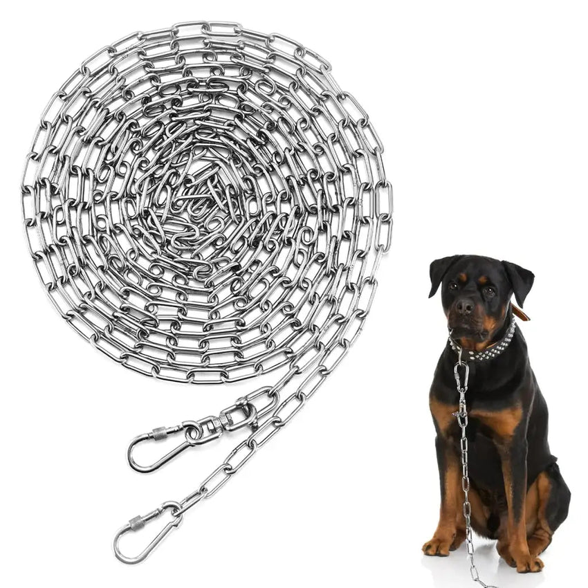 Metal Dog Leash – 15ft Heavy - Duty Chew - Proof Chain for Dogs - Petcharged