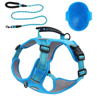 Military Dog Harness – Small Blue Heavy-Duty No-Pull 3-in-1 Set

