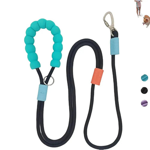 Runners Leash For Dog Hands Free Adjustable Bungee Waist Crossbody Heavy Duty Nylon Rope Black