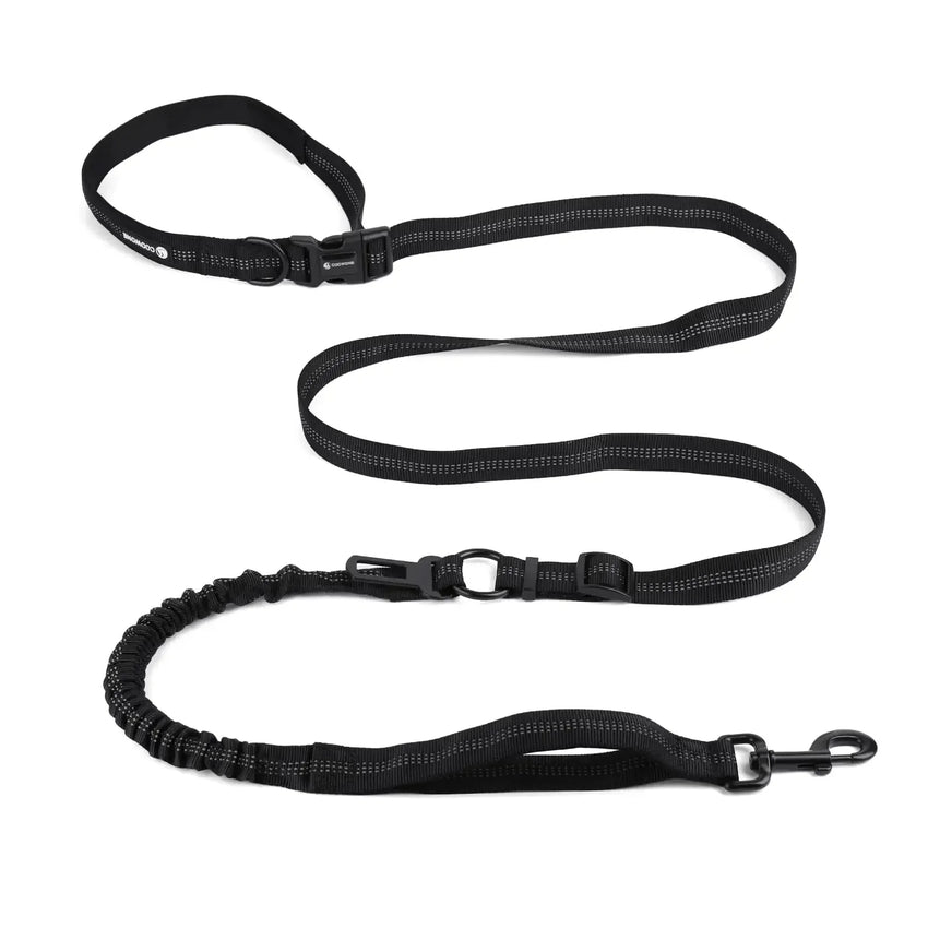runners leash dog - Hands Free Dog Leash Heavy Duty Multifunctional Adjustable Hands Free Dog Leash Durable Reflective Stitches Hands Free Leash with Car Safety Buckle Waist Leash for Dog Walking Running Hiking 5 - 7FT - Petcharged