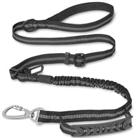 Tactical Dog Leash - Reflective Training Dog Leash Adjustable Heavy Duty Dog Leash with 2 Control Padded Handle Strong No Pull Bungee Dog Leashes with Car Seat Belt for Medium Large Dogs - Petcharged