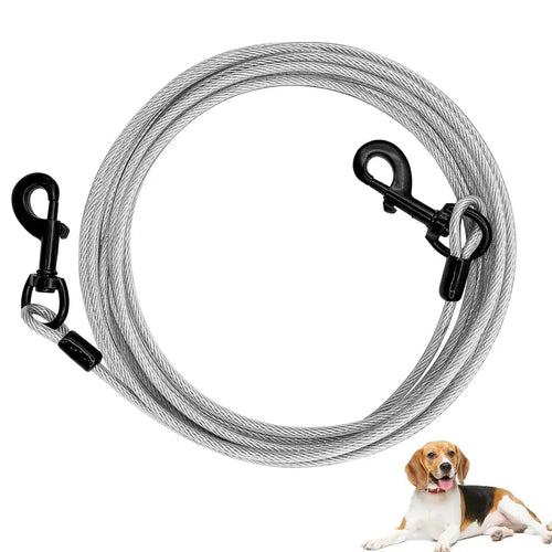 Tie out cable for dogs 10FT Silver Heavy Duty Runner for Yard and Camping Up to 250lbs