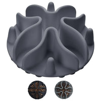 dog bowls dog - Slow Feeder Dog Bowls Insert Silicone Dog Slow Feeder Bowl with Strong Suction Cups Perfect for Stainless Steel Glass Ceramic Dog Bowls (Grey Large Size) - Petcharged