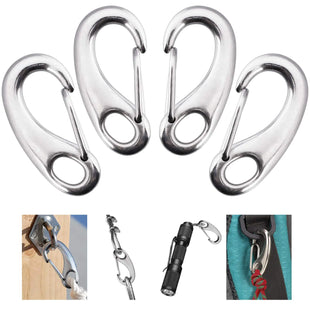 Dog Leash Hook - 4 Pack Stainless Snap Hook 220 lbs Spring Snap Hook Clip 2 Inch Heavy Duty Marine Grade 304 Quick Link Carabiner for Attachment with Poles for Keychains Curtains Flags in Camping Hiking Dog Leash