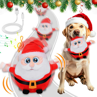 xmas dog toys - Interactive Dog Toys Christmas Dog Toys with Pop Songs & Recording Mode Rechargeable Self Moving Ball for Small/Medium/Large Puppy Dogs to Keep Them Busy Dog Toys for Boredom Exercise (Santa)