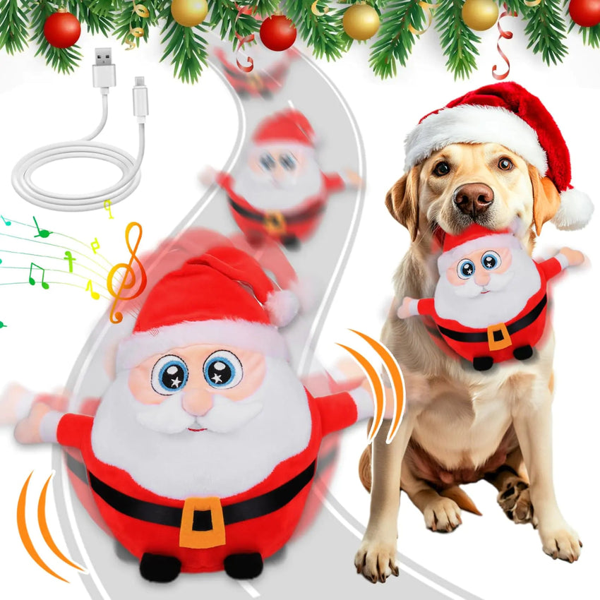 xmas dog toys - Interactive Dog Toys Christmas Dog Toys with Pop Songs & Recording Mode Rechargeable Self Moving Ball for Small/Medium/Large Puppy Dogs to Keep Them Busy Dog Toys for Boredom Exercise (Santa) - Petcharged