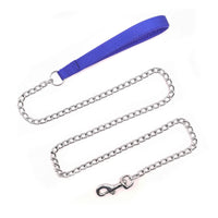 leashes for dogs - Metal Dog Leashes for Large Dogs Heavy Duty Chain Dog Lead Durable Strong Chew Proof Dog Leashes for Small Medium Large Breed Pet Dogs 3.0mm * 6ft Blue Handle - Petcharged